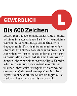 Kleinanzeige "L" – Beispiel mit der maximalen Textlänge von 600 Zeichen