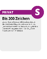 Kleinanzeige "S" – Beispiel mit der maximalen Textlänge von 200 Zeichen